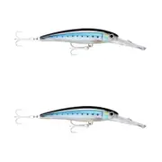 2x Rapala 16cm X Rap Magnum 30 Deep Diving Trolling Lures - HD Blue Sardine