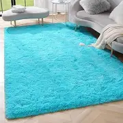 Plush Carpets Fluffy Ultra Soft Indoor Modern Area Rugs Living Room Play Mats for Children Bedroom Home Decor Nursery Rug,Blue,120x160cm