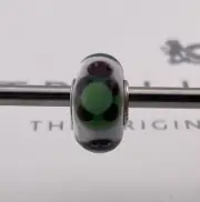 Trollbeads Green Turtle On White Bead