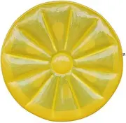 Pool Lounger Mat Round Inflatable Pool Floats Lemon Floating Raft Water Toy Game Mat Yellow