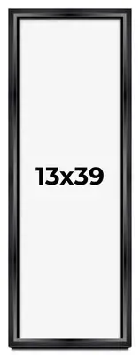 13x39 Shadow Box Frame Black | 1.25 inches Deep Real Wood Contemporary Shadowbox