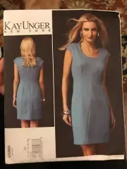 Vogue Sewing Pattern 1360 Kay Unger Sleeveless Scoop Neck Dress Size 8 16 Uncut