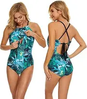 [Oceanlily] Halter Shouder Back Tie Breastfeeding and Women's Swimsuit One Piece