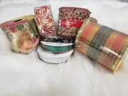 6 Craft Ribbon Lot Offray Thanksgiving Fall Autumn Christmas Holiday Wire
