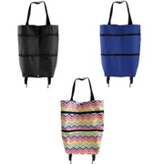 Foldable Shopping Trolley Bag with Wheels for Portable Use