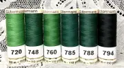 6 NEW different green colors GUTERMANN 100% polyester thread 110 yard spools