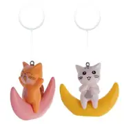 Kitten on Moon Aquarium Decorations for Large Small FishTank