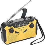 GUYOS Digital FM AM WB Radio Outdoor Emergency Solar Hand Crank Radio Flashlight LED Reading Light SOS Alarm 2500mAh Battery USB Output 3.5mm Headphone Jack