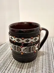 Block Paralleis Mahogany Coffee, Tea, Hot Chocolate Mug. Hot or Cold Beverages.