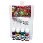 Pinata Alcohol Ink Masterpiece Set. Double Sided 5" x 7" Art Panels & 4 Colors.