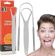 Tongue Cleaner, Metal Tongue Scraper, Portable Stainless Steel Tongue Cleaning Brush, Mouth Scraper, Tongue Scraper to Reduce Bad Breath and Cleaning Bellv