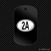 Oval 2A Keychain GI dog tag engraved many colors 2nd amendment