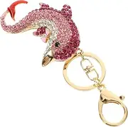 [VALICLUD] Dolphin Keychain Charm with Rhinestones Stylish Hanging Pendant for Bags Keyrings Creative Decor for Women Unique present for Ocean Lovers