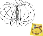 Geometric Magic Flow Bracelet Toy - 304 Stainless Steel Firm Flow Ring - Magic Kinetic Spring Interactive Stress Relief Toy - Kinetic Science Educational Spring - Festival Accessories (Silver)