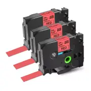 Brother P-Touch TZ-451 TZe-451 24mm Label Tape Black on Red 1" PT P710BT 3Packs