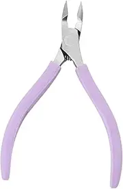 Stainless Steel Cuticle Cutter Scissors Anti Slip Silicone Handle Salon Purple, 11 x 6.8cm
