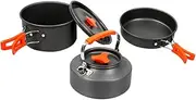 VANZACK 1Set Portable Camping Cookware Set of Pots and Pans for People for Outdoor Cooking Hiking Backpacking and Picnics Includes Frying Pan and Cooking Pot