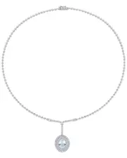 14K 4.31 ct. tw. Diamond & Aquamarine Necklace