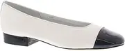 [VANELi] Womens Frankie Closed Toe Slide Flats, White-Black, Size 12.0 US