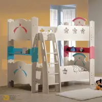 在飛比找momo購物網優惠-【WAKUHOME 瓦酷家具】3.5尺兒童雙層床-星空彩虹(