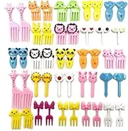 60 Pcs Food Fruit Fork,Cute Animals Mini Food Fruit Fork Picks Cartoon Fruit Picks,Toothpicks for Lunch Bento Dessert,Cake Little Forks Dessert Forks Mini Cartoon Toothpick for Pastry Party Supply