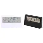 Thermo-Hygrometer Clock LCD Desktop Alarm Clock Battery Operated Weather Station
