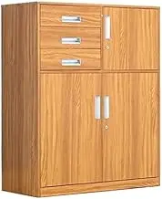 File Cabinet Multifunctional Office File Cabinet with Lock Large Capacity Three-Drawer File Data Storage Cabinet 1 Iron Household Storage Cabinet Office Drawer(Natural)