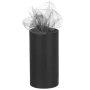 6 inch 50 Yards Tulle Ribbon Rolls Pastel Netting Fabric, Black
