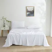 Dreamaker Micro Flannel Sheet Set - White