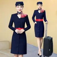 在飛比找ETMall東森購物網優惠-東航面試連衣裙女套裝空姐制服