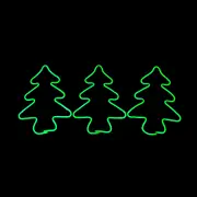 Set of 3 Christmas Tree Neon Flex Stake Light
