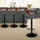 ALFORDSON Set of 4 Bar Stool Adjustable Kitchen Stool Swivel Counter Wooden D...