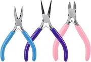 3PCS Jewelry Pliers Tool Kit - Crafts Making Supplies, Wire Cutters for Jewelry Repair, Wire Wrapping, Beading and Crafts