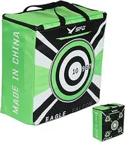 SPG Archery Target for 60lbs Bows - Durable and Portable Bow Target with Carrying Handle, Replaceable Target Cover Bags Archery Targets for Backyard Compound Bows (Target with fillers), Green