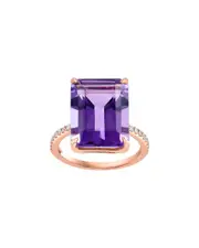 Effy Fine Jewelry 14K Rose Gold 11.43 ct. tw. Diamond & Amethyst Ring