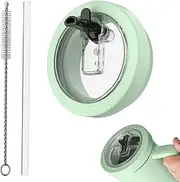 CloudValley Leak-proof lid for Stanley Cup 30 oz accessories, replacement with folding straw, silicone leak-proof lid, removable and easy to clean, green
