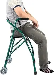Rollator Walker 2 Wheels - Lightweight folding and height adjustable adult walkers for seniors, walker with seat mobility aid walker