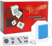 Premium Classic Large and Heavy 5kg Mahjong Set with English Characters - Includes Free Carry Bag and Comprehensive Guide Booklet for Beginners and Enthusiasts (Blue)