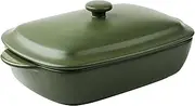 TUSIMI Ceramic Casserole Dish with Lid,33oz Covered Rectangular Baking Dish with Lid,Deep Casserole Cookware Bakeware,Oven Safe and Dishwash Safe