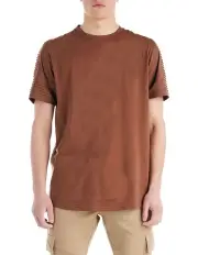 [Nana Judy] Maverick Pin Tuck Sleeve T-shirt in Brown