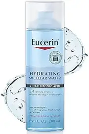 Eucerin Hydrating 3-in-1 Micellar Water, Formulated with Hyaluronic Acid, 6.8 Fl Oz Bottle