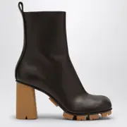 [Bottega Veneta] Shore dark brown leather boot 38 IT Brown