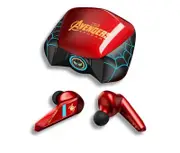BTMV15 Iron Man Wireless TWS Bluetooth Earphone Noise Reduction Sports Gaming Waterproof Earbuds with Mic Headsets-Red