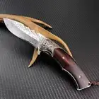 DAMASCUS OUTDOOR FOLDING KNIFE CAMPING ARMY HUNTING RESCUE POCKET KNIFE PADAUK