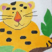 Needlepoint Hand Painted Jean Smith Leopard Canvas Brand New 8" by 8"
