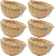 Woven Bamboo Bird Nest - Handmade Bamboo Wicker Nest | Hanging Design | Bird Breeding | Durable Natural Materials | Home Decor Small Breeding Bed Accessories for, Pigeon & Parrot