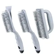 Stainless Steel Wire Brush Set 3Pcs,6.9" x 2.6"Size,144 Bundles of Bristles,B...