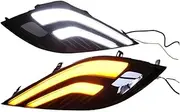 LED DRL Daytime Running Light Front Bumper Fog Lamps Assembly w/Turn Signal Accessories Compatible With Toyota Camry 2018 2019 2020