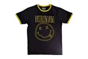 Nirvana | Official Band Ringer T-Shirt | Outline Happy Face