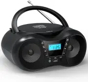 Portable Boombox CD Player with Bluetooth, Remote Control, FM Radio, USB MP3...P